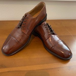 Brown leather dress shoes